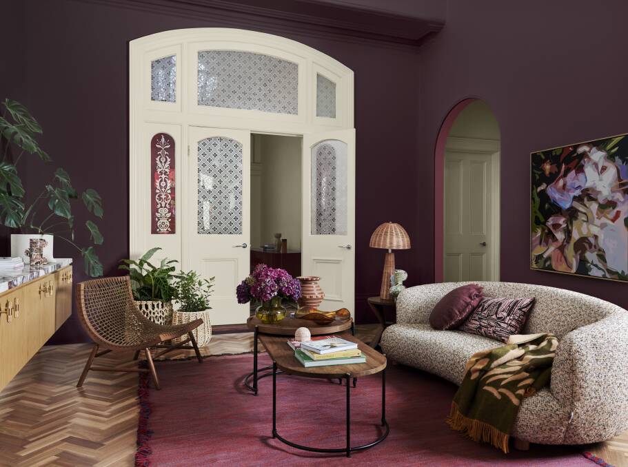 Bruised Burgundy from Dulux's Journey palette. Styling by Bree Leech; photographs by Lisa Cohen. 